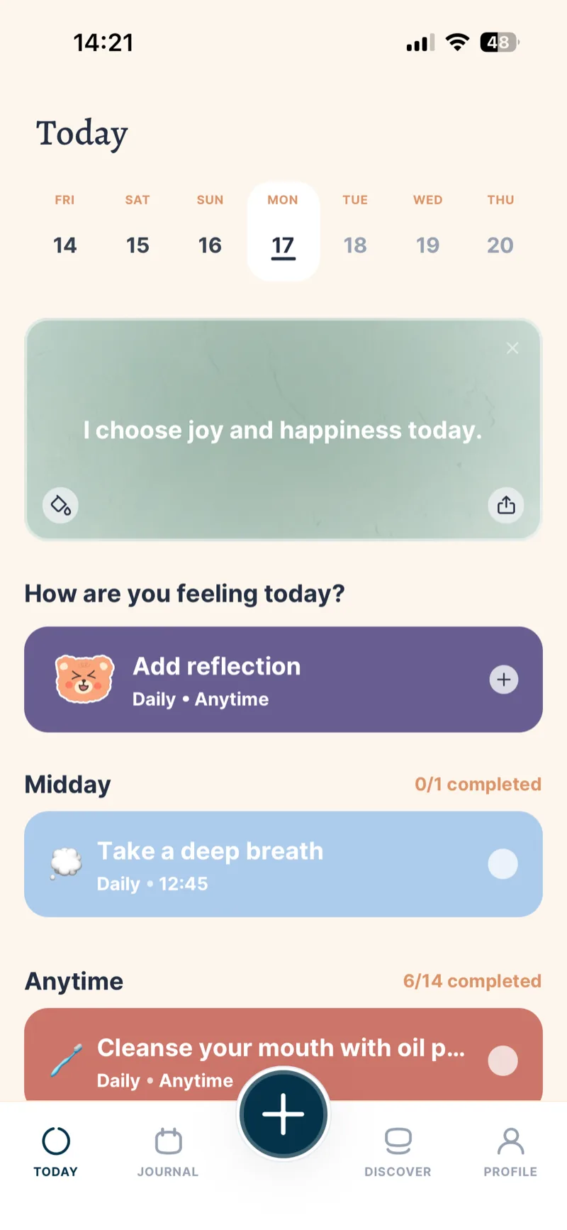 TeddyCare daily view